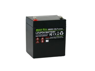 Maxtela 12V5Ah Lithium LiFePO4 Battery, LFP battery pack, deep cycle rechargeable battery, long life cycle MX05-12LFS