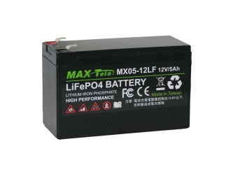 Maxtela 12V5Ah Lithium LiFePO4 Battery, LFP battery pack, deep cycle rechargeable battery, long life cycle MX05-12LF